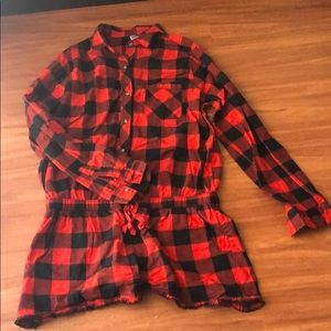 Medium Flannel long sleeved romper